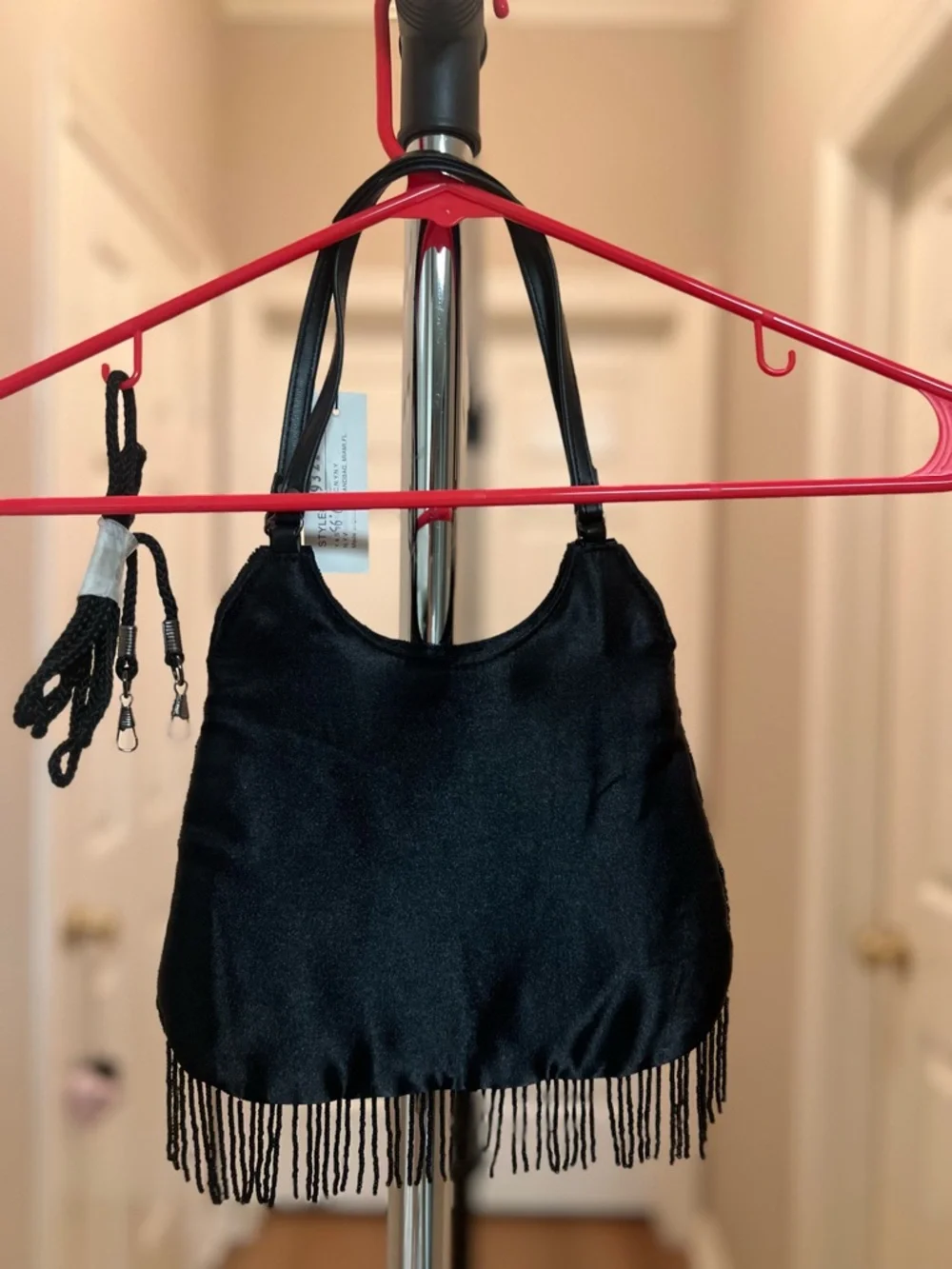 Black Beaded Fringe Evening Bag - Picture 8 of 8